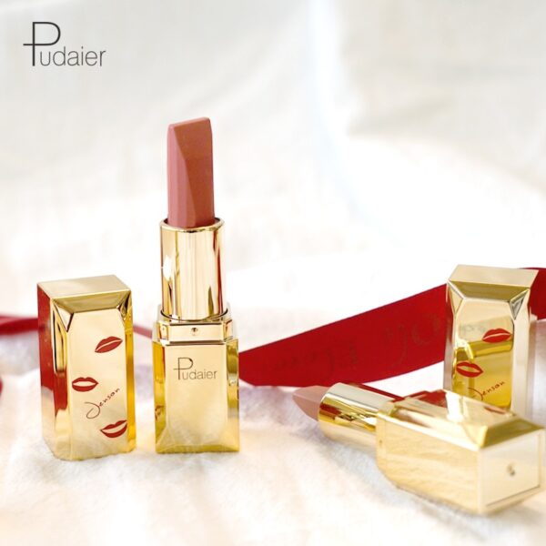 Batom Fosco Veludo Pudaier, Maquilhagem Lábios, Impermeável, Bastão Labial Macio, Tint Lip Balm, Kiss-Proof, Nu - Image 21