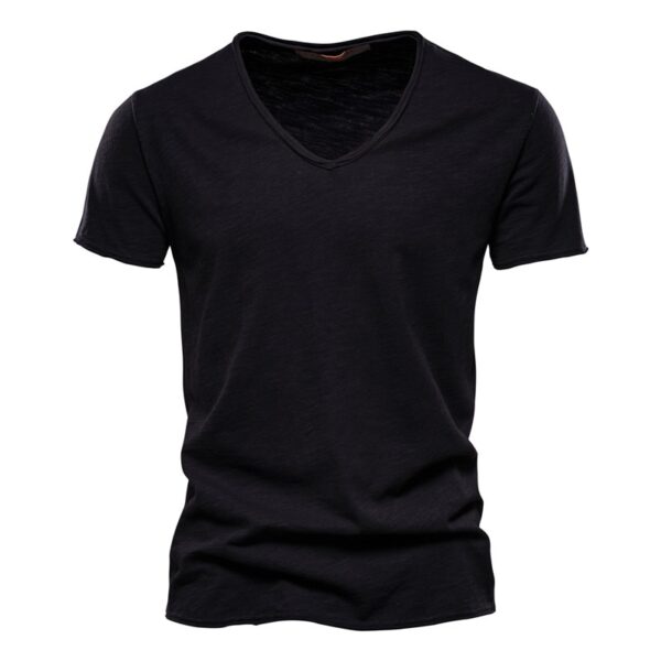 Camiseta monocromática com decote em O masculina, camiseta clássica, 100% algodão, alta qualidade, verão - Image 18