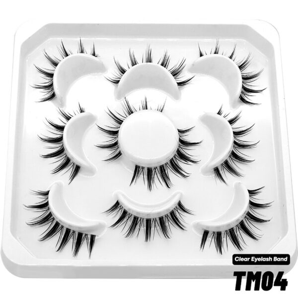 Cílios GROINNEYA-Pacote de Cílios Vison, 3D Clear Band, Manga Falsa, Olho de Gato, Natural, 5 Pares, 10 Pares - Image 21