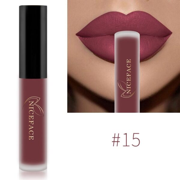 Batom Líquido-Niceface Matte Nude Impermeável, Brilho Labial, Hidratante, Lipgloss de Longa Duração, Labial, 34 Cores - Image 14