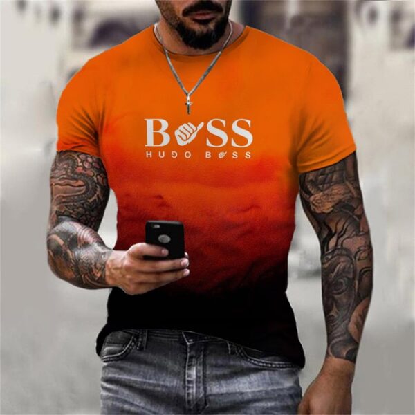 Camiseta solta de manga curta masculina, com decote O, estampada em 3D, respirável, casual, série juvenil, moda, verão - Image 6