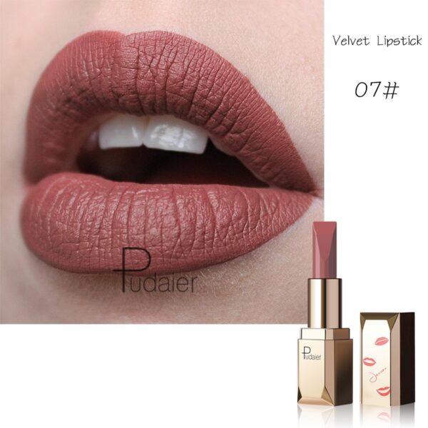 Batom Fosco Veludo Pudaier, Maquilhagem Lábios, Impermeável, Bastão Labial Macio, Tint Lip Balm, Kiss-Proof, Nu - Image 23