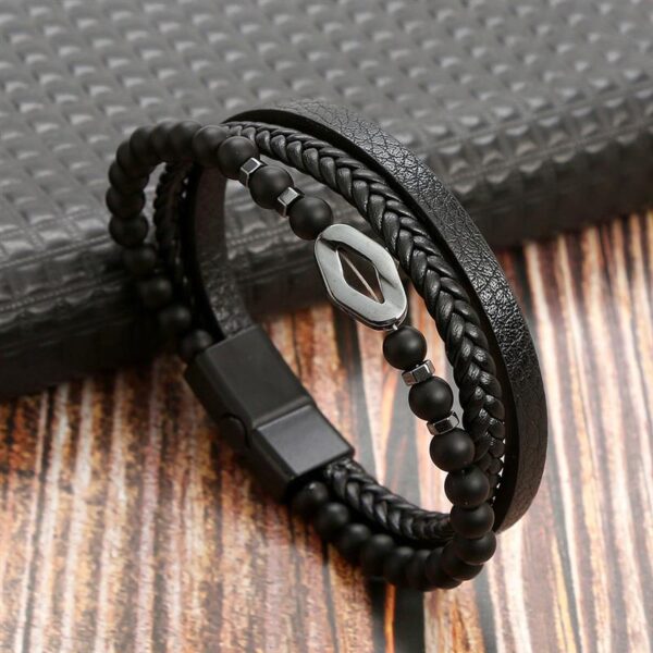 Pulseira de Couro Multicamada Trançada para Homens, Joia Frisada Olho de Tigre, Moda Clássica, Presente de Festa, Alta Qualidade, 19 cm, 21 cm, 23cm - Image 15