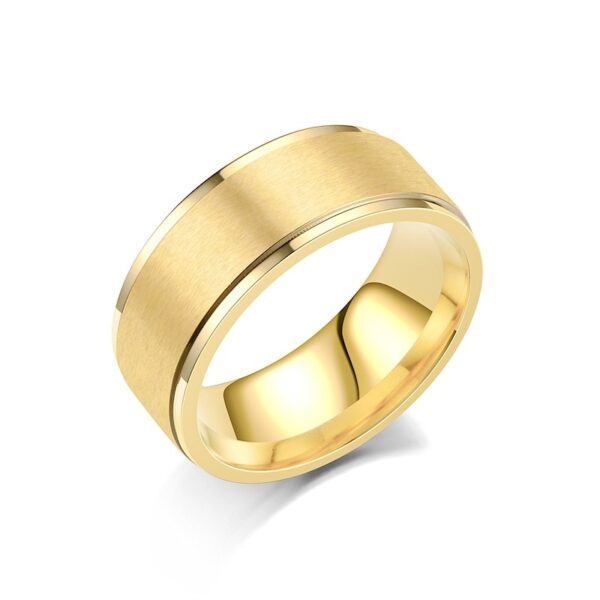 Anel multifacetado preto do sulco do aço inoxidável para homens e mulheres, moda - Image 27