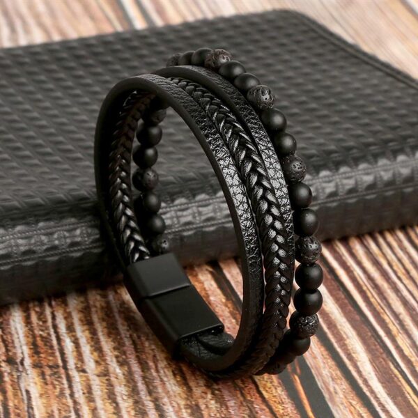 Pulseira de Couro Multicamada Trançada para Homens, Joia Frisada Olho de Tigre, Moda Clássica, Presente de Festa, Alta Qualidade, 19 cm, 21 cm, 23cm - Image 23