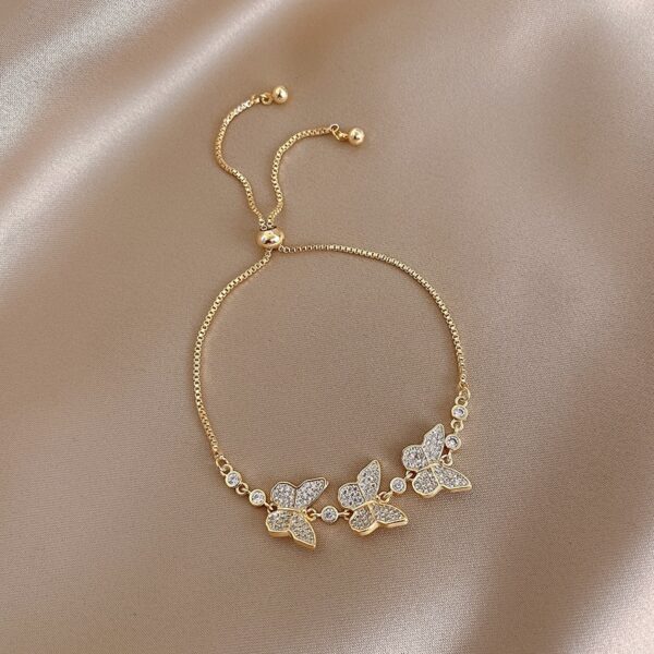 Pulseira ajustável de zircão brilhante feminina, joias banhadas a ouro 14k, coreana, atmosfera simples, luxo - Image 9