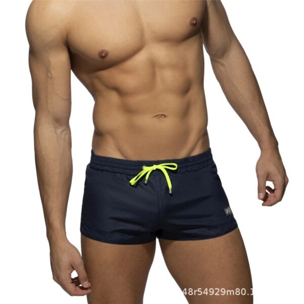 Sunga de banho, secagem rápida masculina, cintura baixa, de praia, esportivos, cor sólida, europeu e americano. - Image 7