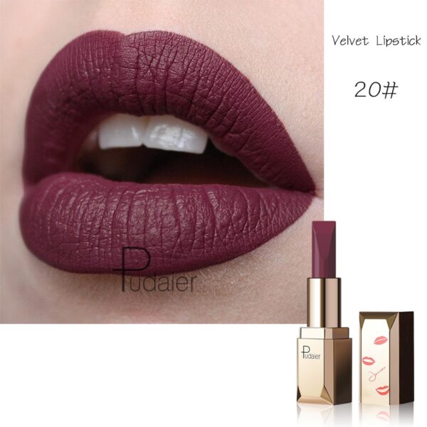 Batom Fosco Veludo Pudaier, Maquilhagem Lábios, Impermeável, Bastão Labial Macio, Tint Lip Balm, Kiss-Proof, Nu - Image 20