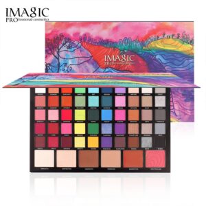 Sombra-Paleta-Imagic-56 color, 4in 1, destaque, contorno, blush, olhos, duradoura, impermeável