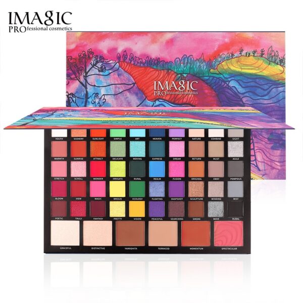 Sombra-Paleta-Imagic-56 color, 4in 1, destaque, contorno, blush, olhos, duradoura, impermeável