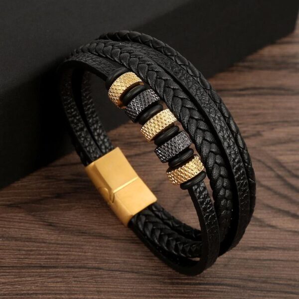Pulseira de Couro Multicamada Trançada para Homens, Joia Frisada Olho de Tigre, Moda Clássica, Presente de Festa, Alta Qualidade, 19 cm, 21 cm, 23cm - Image 29