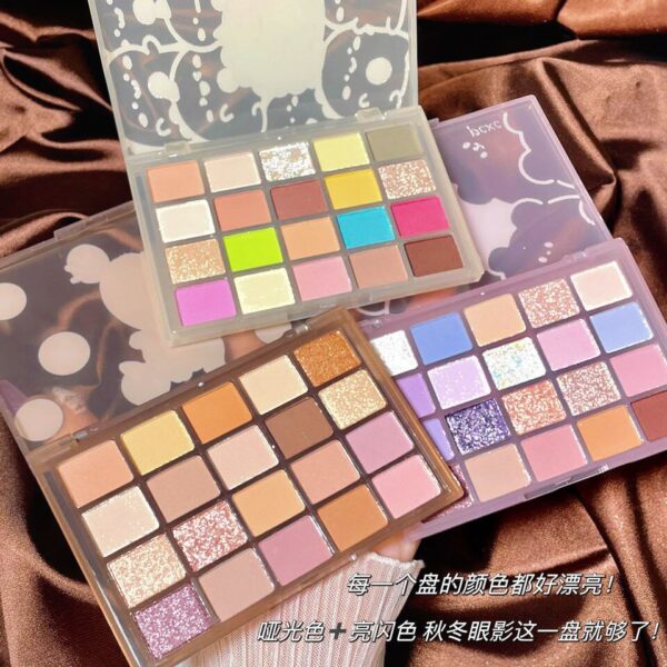 Sombra Brilhante-Paleta-olhos, cosméticos elegantes, brilhantes e duradouros, verde e roxo, 20 cores - Image 9