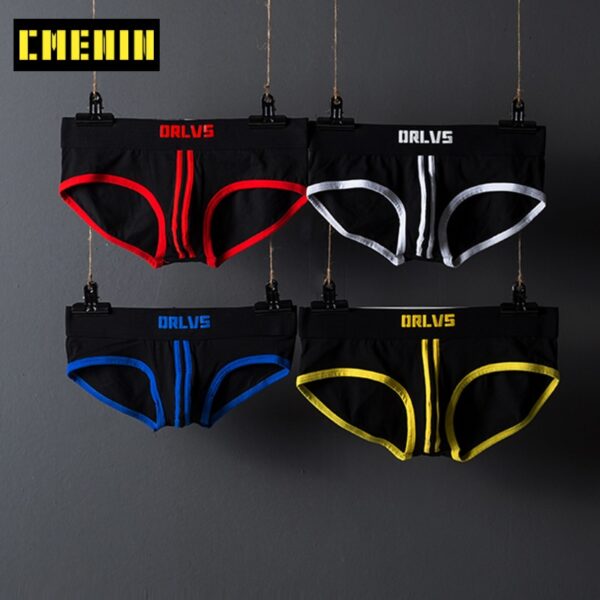 Kit Cueca algodão 4 pçs homens, gay, respirável, sólida confortável or168 - Image 4