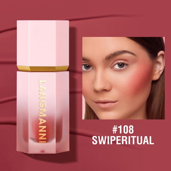 Blush de Maquiagem HANDAIYAN Multiuso Impermeável com Esponja, Líquido, Nutritivo, Bochecha, Cosméticos para Olhos e Lábios - Image 5