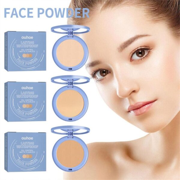 Pó Facial-TLM 2 Em 1 Pó Corretivo Óleo Controle Iluminamento Anti-suor Impermeável Iluminar Natural Face - Image 10
