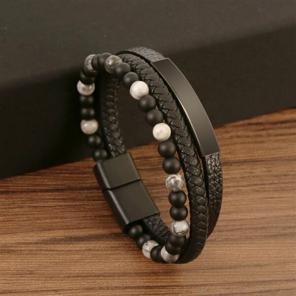 Pulseira de Couro Multicamada Trançada para Homens, Joia Frisada Olho de Tigre, Moda Clássica, Presente de Festa, Alta Qualidade, 19 cm, 21 cm, 23cm