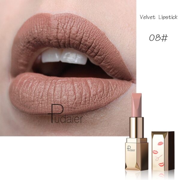 Batom Fosco Veludo Pudaier, Maquilhagem Lábios, Impermeável, Bastão Labial Macio, Tint Lip Balm, Kiss-Proof, Nu - Image 8