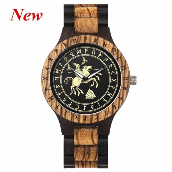 Relógios de quartzo BOBO PARS com pulseira de madeira para homens, viking, odin, runa, cultural, totem dail - Image 15