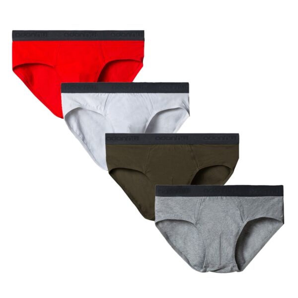 Kit Cueca algodão 4 pçs homens, gay, respirável, sólida confortável or168 - Image 2