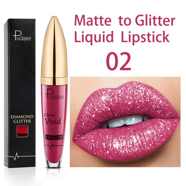 Batom Diamante brilho perolado brilho labial à prova waterproof água de longa duração fosco brilho - Image 19