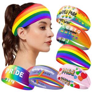 Bandana-Headband colorido do arco-íris para homens e mulheres, Sweat Wicking e Sweatbands, Headbands Sports Rainbow, Acessórios Unissex Pride
