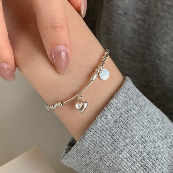 Pulseira feminina-VENTFILLE 925 Sterling Silver Pearls Bambu Knots, Coreano - Image 9