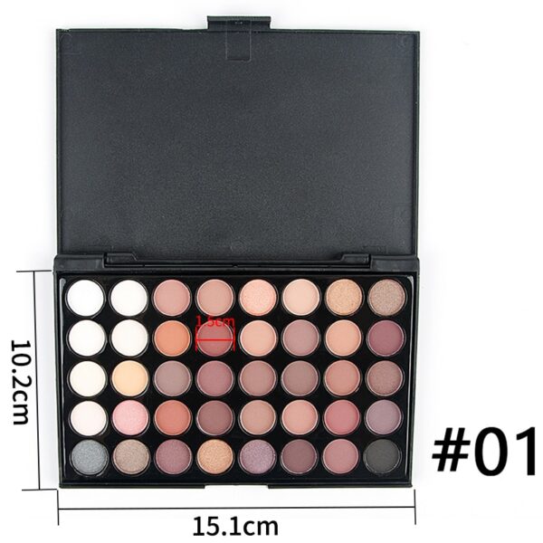 Paleta de sombra fosca impermeável, glitter, palete de maquiagem duradoura, moda shimmer, olhos de beleza feminina, 40 cores - Image 5