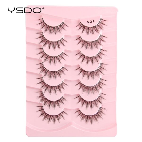 Cílios Manga YSDO Mink 3D Natural, Wispy, Falsos, Reutilizáveis, Estilo Coreano, 3 Pares, 5 Pares, 7 Pares - Image 3