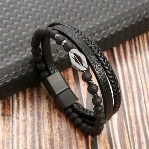 Pulseira de Couro Multicamada Trançada para Homens, Joia Frisada Olho de Tigre, Moda Clássica, Presente de Festa, Alta Qualidade, 19 cm, 21 cm, 23cm - Image 16