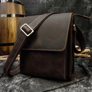 Bolsa em couro, Alta qualidade, de ombro masculino crossbody grosso