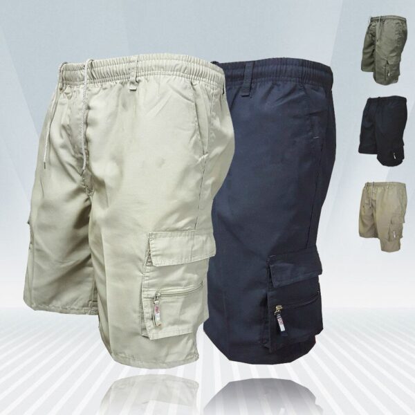Bermuda Shorts masculinos respiráveis com bolsos múltiplos, casual de verão, praia