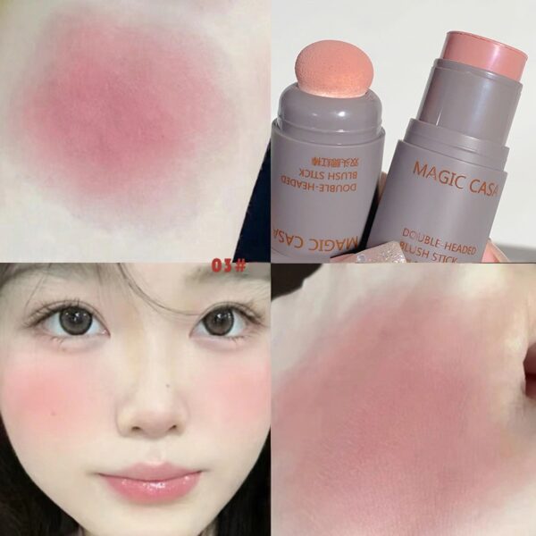 Batom duplo Blush Stick, Multi-Purpose, Duráveis, Brilhante Lábios, Bálsamo Bochecha, Esponja Facial, Coreano - Image 13