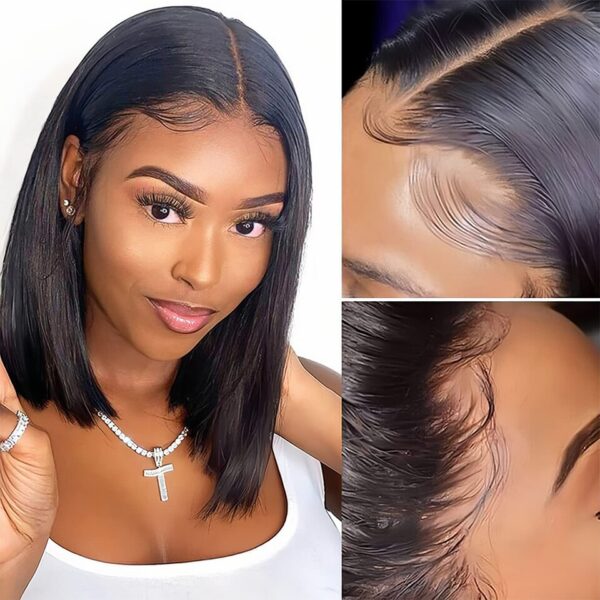 Peruca BEAISS reta para mulheres, cabelo humano, frente com renda, transparente, 13x4, frontal com renda HD, brasileira - Image 6