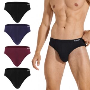 Cuecas masculina algodão-INNERSY-Básicas, No Fly Pouch, Tag Livre, Pacote 4