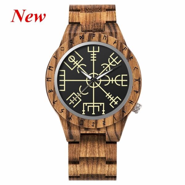 Relógios de quartzo BOBO PARS com pulseira de madeira para homens, viking, odin, runa, cultural, totem dail - Image 21