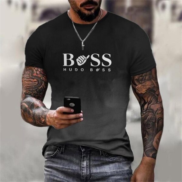 Camiseta solta de manga curta masculina, com decote O, estampada em 3D, respirável, casual, série juvenil, moda, verão - Image 3