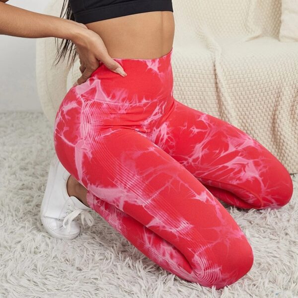 Calça feminina de Yoga Tie-Dye, Perneiras Esportivas, Cintura Alta, Sem Costura, Justas de Treino, Exercício, Corrida, Fitness - Image 22