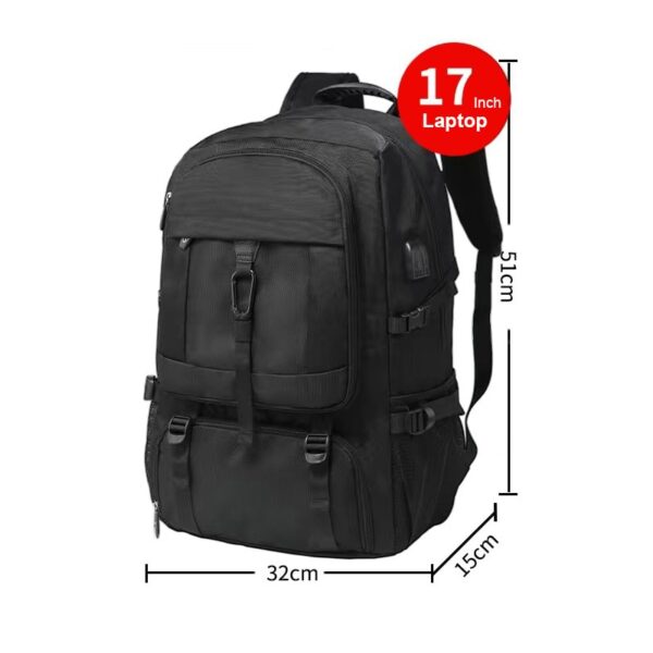 Mochilas Multifuncionais Masculinas, para Laptop, Carregamento USB, Mochila Impermeável, Bagagem Grande, Camping, 15.6, 17" - Image 10