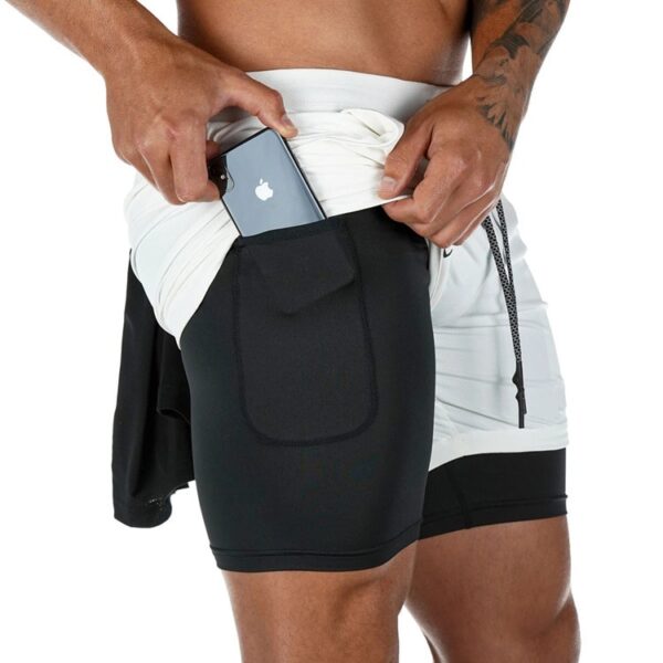 Shorts Double-Deck Quick Dry Sport Curto para Homens, Ginásio Running, Camo, Fitness, Jogging, Treino, Crossfit, Masculino, 2 em 1 - Image 15