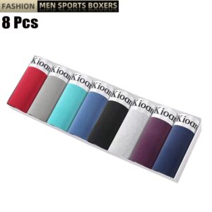 Cueca Boxer masculina-kit 8 pçs, Stripe Masculino, Respirável Mans Boxer, Sólidas, Confortáveis, Lingerie L-4XL