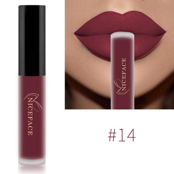 Batom Líquido-Niceface Matte Nude Impermeável, Brilho Labial, Hidratante, Lipgloss de Longa Duração, Labial, 34 Cores - Image 22