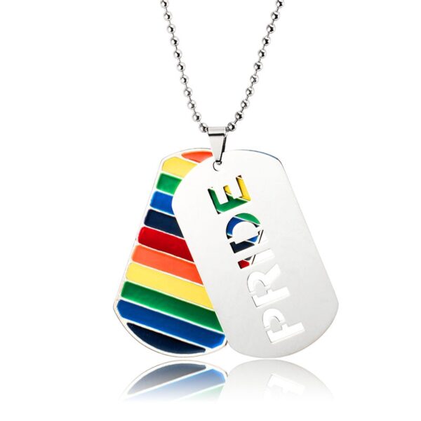 Colar com pingente LGBTQ de dupla camada para homens e mulheres, arco-íris, amor, orgulho gay - Image 5