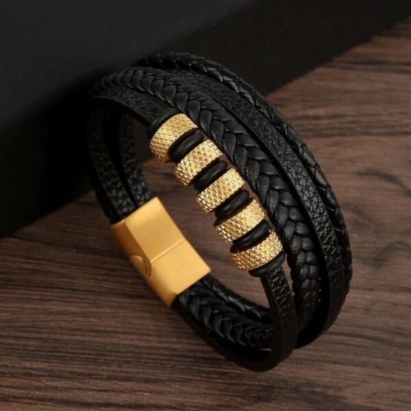 Pulseira de Couro Multicamada Trançada para Homens, Joia Frisada Olho de Tigre, Moda Clássica, Presente de Festa, Alta Qualidade, 19 cm, 21 cm, 23cm - Image 28