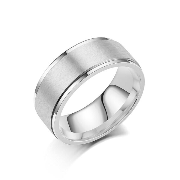 Anel multifacetado preto do sulco do aço inoxidável para homens e mulheres, moda - Image 30