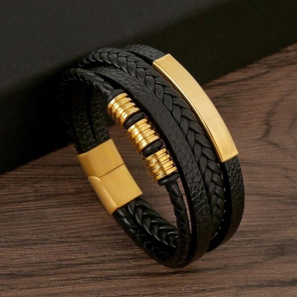 Pulseira de Couro Multicamada Trançada para Homens, Joia Frisada Olho de Tigre, Moda Clássica, Presente de Festa, Alta Qualidade, 19 cm, 21 cm, 23cm - Image 10