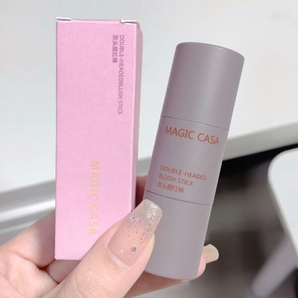 Batom duplo Blush Stick, Multi-Purpose, Duráveis, Brilhante Lábios, Bálsamo Bochecha, Esponja Facial, Coreano - Image 10
