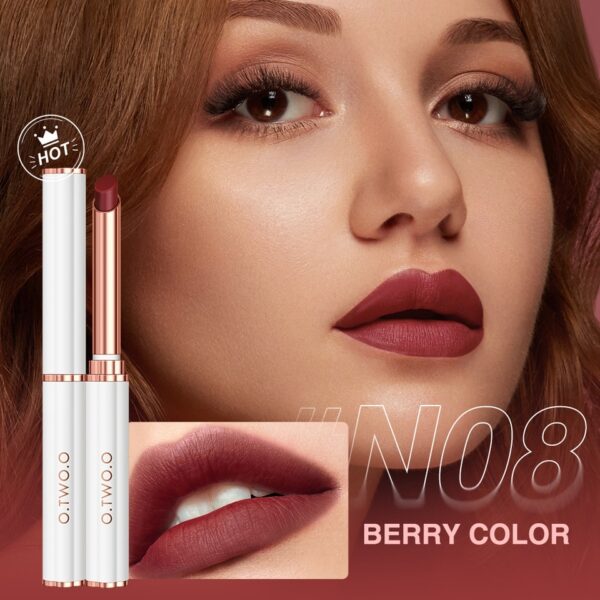 Batom Matte O.TWO.O, de longa duração 24h sem transferência tonalidade labial à prova d água bálsamo hidratação nude 6g gloss labial - Image 3