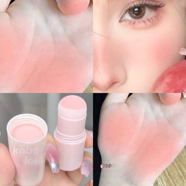 Batom duplo Blush Stick, Multi-Purpose, Duráveis, Brilhante Lábios, Bálsamo Bochecha, Esponja Facial, Coreano - Image 9
