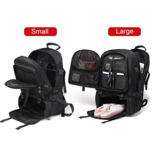 Mochilas Multifuncionais Masculinas, para Laptop, Carregamento USB, Mochila Impermeável, Bagagem Grande, Camping, 15.6, 17" - Image 8