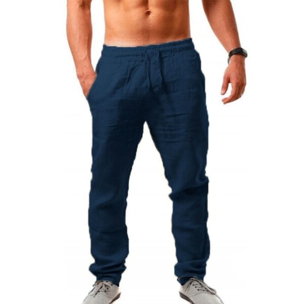 Calça Casual Algodão de linho masculino respiráveis, streetwear, jogging outono / verão - Image 12